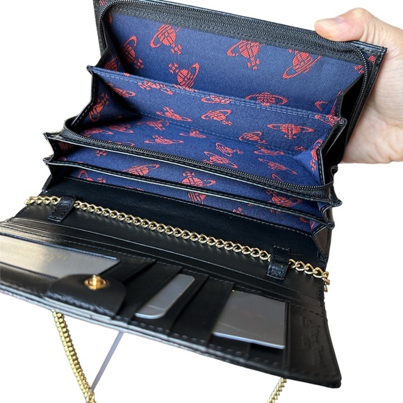 💥SOLD💥Vivienne Westwood Iridescent Dino Bone Long Chain Wallet - Picture 7 of 10